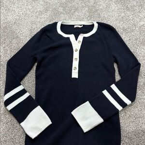 Faherty Women’s Navy Blue Henley